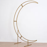 7.5ft Gold Metal Half Crescent Moon Wedding Arbor Frame, Curved Design Arch Flower Balloon Stand