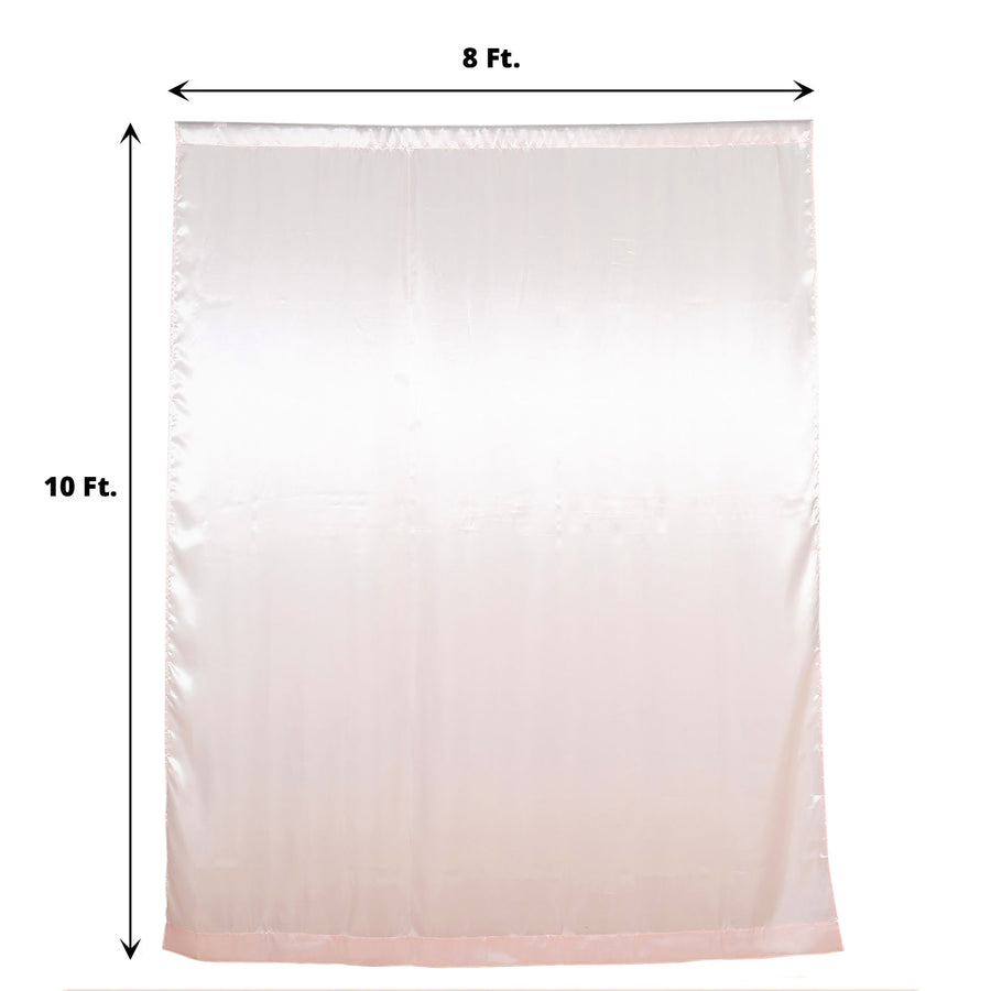 8ftx10ft Blush Rose Gold Satin Formal Event Backdrop Drape, Window Curtain Panel
