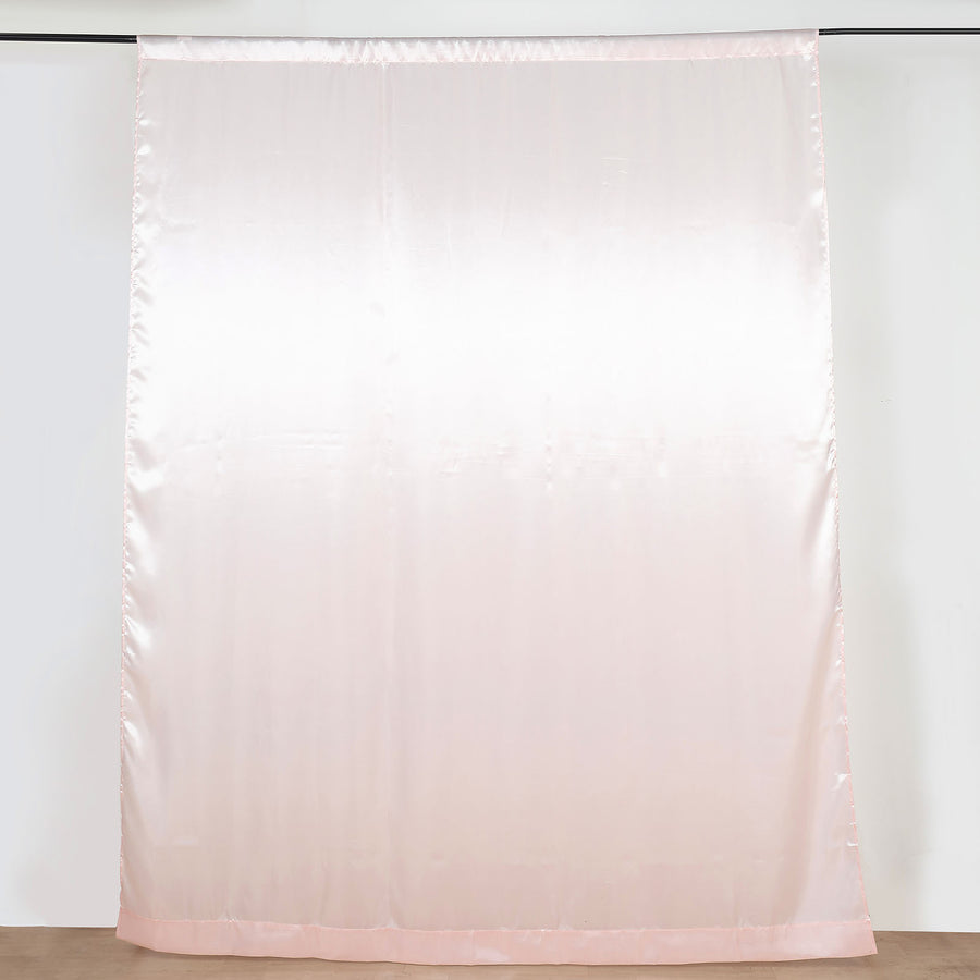 8ftx10ft Blush Rose Gold Satin Formal Event Backdrop Drape, Window Curtain Panel
