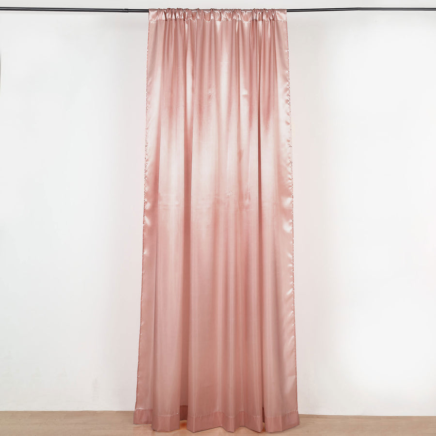 8ftx10ft Dusty Rose Satin Formal Event Backdrop Drape, Window Curtain Panel