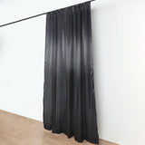 8ftx10ft Black Satin Formal Event Backdrop Drape, Window Curtain Panel