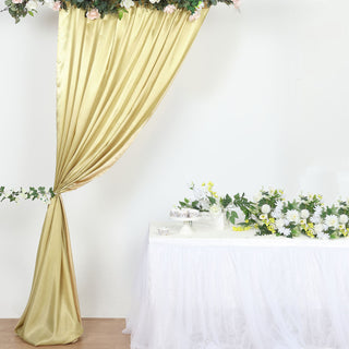 Add Elegance to Your Event with the Champagne Satin Formal Event Backdrop Drape