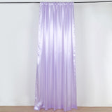 8ftx10ft Lavender Lilac Satin Formal Event Backdrop Drape, Window Curtain Panel