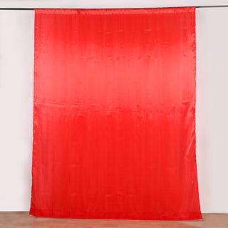 Enhance Your Event Decor with the 8ftx10ft Red Satin Formal Event Backdrop Drape