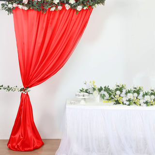 Add Elegance to Your Event with the 8ftx10ft Red Satin Formal Event Backdrop Drape