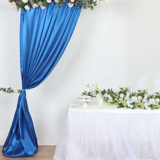 Elevate Your Event with the Royal Blue Satin Formal Event Backdrop Drape