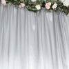 8ftx10ft Silver Satin Formal Event Backdrop Drape, Window Curtain Panel