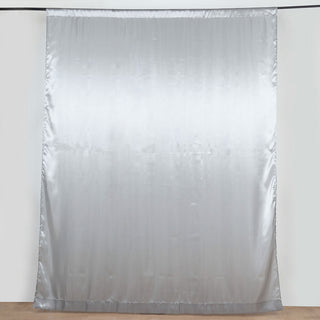 Versatile Silver Satin Backdrop Curtain Panel for Every Occasion