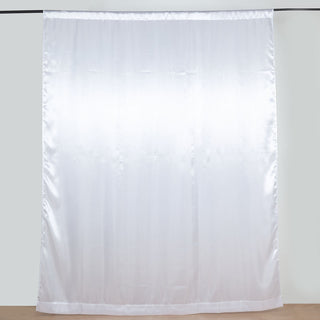 Versatile White Satin Window Curtain Panel