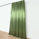 8ftx10ft Olive Green Satin Formal Event Backdrop Drape, Window Curtain Panel