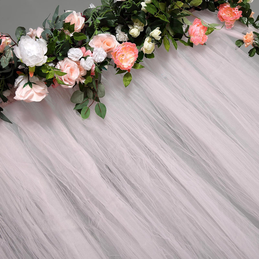 5ftx10ft Blush/Rose Gold Dual Sided Sheer Tulle Backdrop Curtain Panel