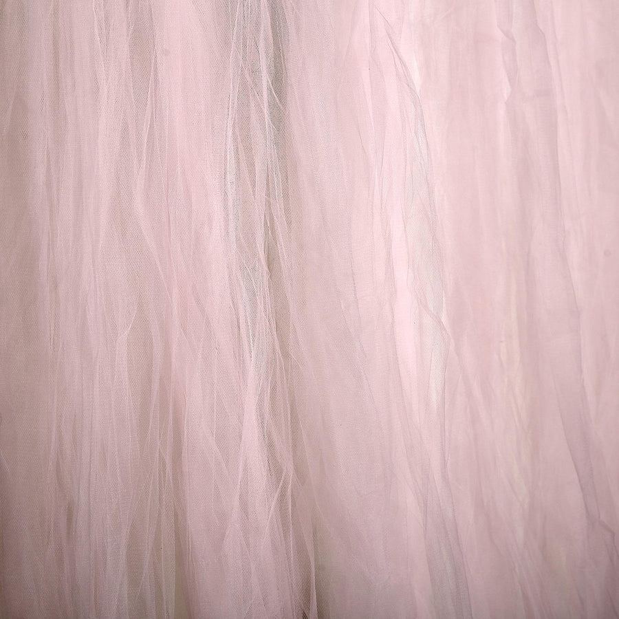 5ftx10ft Blush/Rose Gold Dual Sided Sheer Tulle Backdrop Curtain Panel#whtbkgd