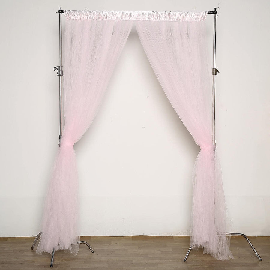5ftx10ft Blush/Rose Gold Dual Sided Sheer Tulle Backdrop Curtain Panel