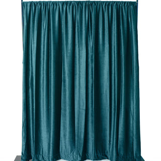Create Mesmeric Backdrops with the 8ft Peacock Teal Premium Smooth Velvet Photography Curtain Panel