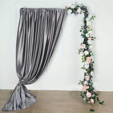 8ft Charcoal Gray Premium Velvet Backdrop Stand Curtain Panel, Drape