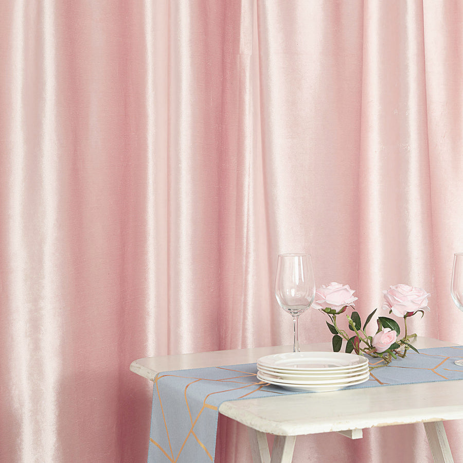 8ft Blush Premium Velvet Backdrop Stand Curtain Panel, Privacy Drape