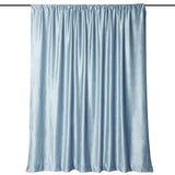 8ft Dusty Blue Premium Velvet Backdrop Stand Curtain Panel, Drape