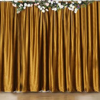 Elevate Your Space with the 8ft Gold Premium Smooth Velvet Photography Curtain Panel