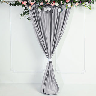 Enhance Your Event Decor with the 8ft Silver Premium Smooth Velvet Photography Curtain Panel