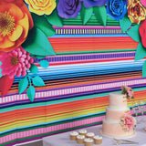 Mexican Themed Fiesta Vinyl Photography Backdrop, Cinco De Mayo Striped Photo Booth Background