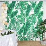 8ftx8ft Green/White Tropical Palm Leaf Print Vinyl Photo Backdrop