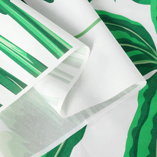 Capture Unforgettable Moments with our Green/White Tropical Palm Leaf Print Vinyl Photo Backdrop