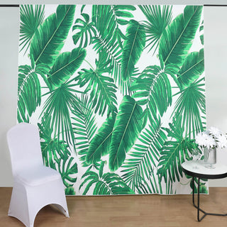 Add a Touch of Freshness with the 8ftx8ft Green/White Tropical Palm Leaf Print Vinyl Photo Backdrop