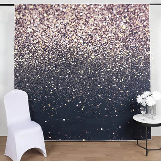 Elevate Your Event with the Stunning Black/Gold Glitter Print Vinyl Photo Shoot Backdrop