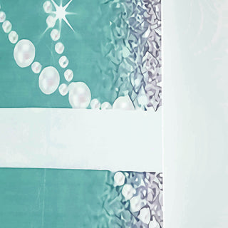 Add a Pop of Glitz and Glam with the Turquoise/White Bow Diamond Pearl Print Vinyl Photo Backdrop