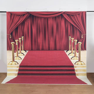 Enhance Your Event with the 8ftx8ft Hollywood Red Carpet and Curtain Vinyl Photography Backdrop