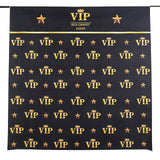 8ftx8ft VIP Red Carpet Event Gold Crown Star Hollywood Vinyl Backdrop - Black/Gold#whtbkgd