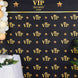 8ftx8ft VIP Red Carpet Event Gold Crown Star Hollywood Vinyl Photography Backdrop - Black/Gold