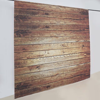 Enhance Your Event Decor with the Vintage Brown Wood Panel Vinyl Retro Photo Shoot Backdrop