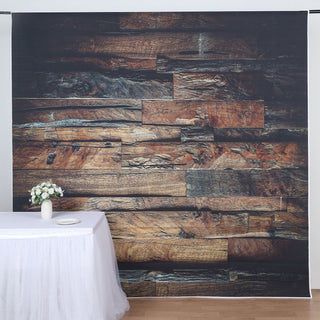 Enhance Your Photos with the 8ftx8ft Dark Brown 3D Wood Panel Vinyl Photography Backdrop