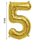 16inch Shiny Metallic Gold Mylar Foil Alphabet Letter and Number Balloons - 5