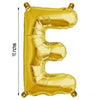 16inch Shiny Metallic Gold Mylar Foil Alphabet Letter and Number Balloons - E