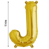 16inch Shiny Metallic Gold Mylar Foil Alphabet Letter and Number Balloons - J