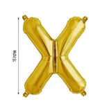 16inch Shiny Metallic Gold Mylar Foil Alphabet Letter and Number Balloons - X