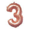 16inch Metallic Blush/Rose Gold Mylar Foil 0-9 Number Balloons - 3#whtbkgd