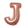 16inch Metallic Blush/Rose Gold Mylar Foil Letter Balloons - J#whtbkgd