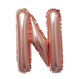 16inches Metallic Blush/Rose Gold Mylar Foil Letter Balloons - N#whtbkgd