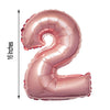 16inch Metallic Blush Mylar Foil 0-9 Number Balloons - 2