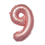 16inch Metallic Blush Mylar Foil Letter and 0-9 Number Balloons - 9#whtbkgd