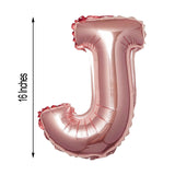 16inch Metallic Blush Mylar Foil Letter Balloons - J