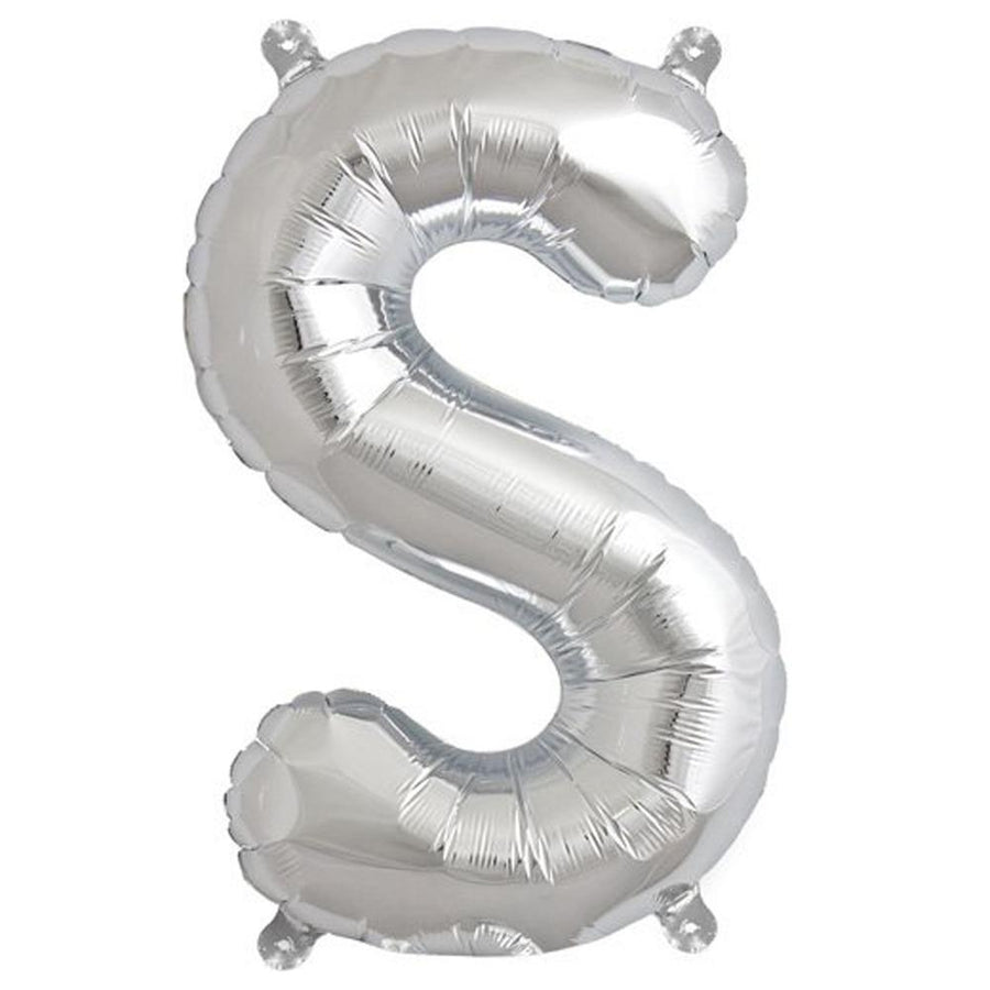 16" Silver Mylar Foil Letter Balloons - A