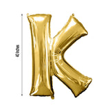 40inch Shiny Metallic Gold Mylar Foil Helium/Air Alphabet Letter Balloon - K