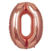 40inch Metallic Blush Rose Gold Mylar Foil Helium/Air Number Balloon - 0#whtbkgd