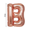 40inch Metallic Blush Rose Gold Mylar Foil Helium/Air Alphabet Letter Balloon - B