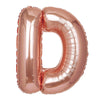 40inch Metallic Blush Rose Gold Mylar Foil Helium/Air Alphabet Letter Balloon - D#whtbkgd