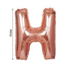 40inch Metallic Blush Rose Gold Mylar Foil Helium/Air Alphabet Letter Balloon - H
